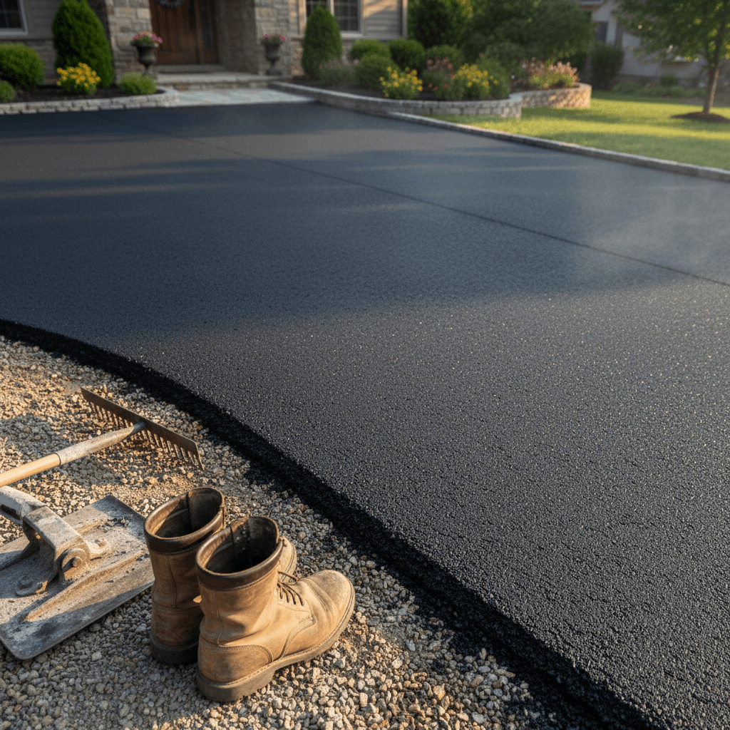 Arthur Nyamakura inspecting a tar paving job in Johannesburg