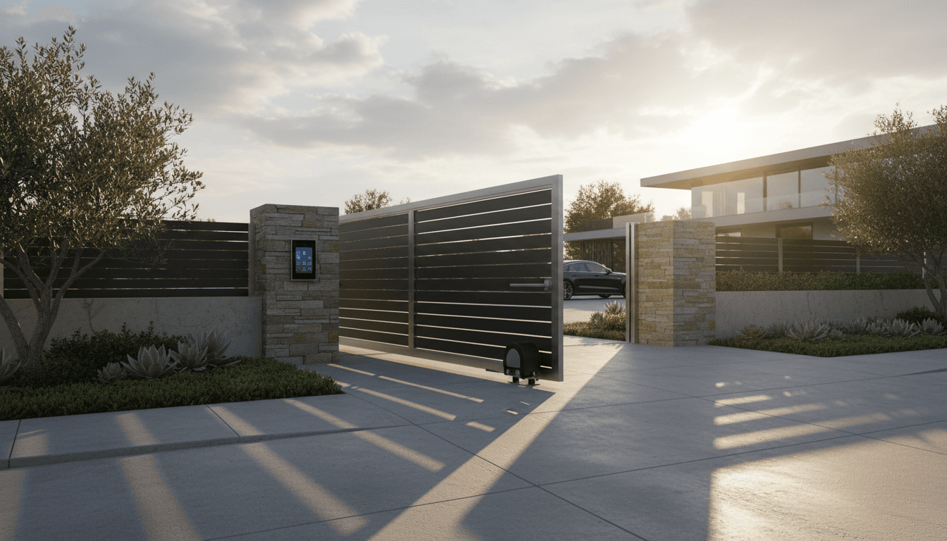 Automatic gate installed at a residential property entrance