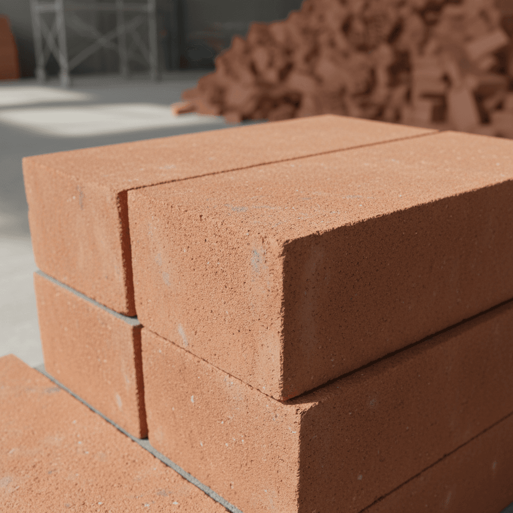 Close up of brick paving pattern