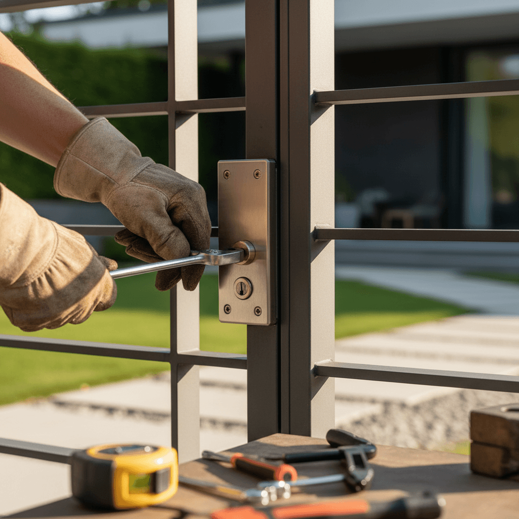 Gate automation installation by a construction worker in Johannesburg