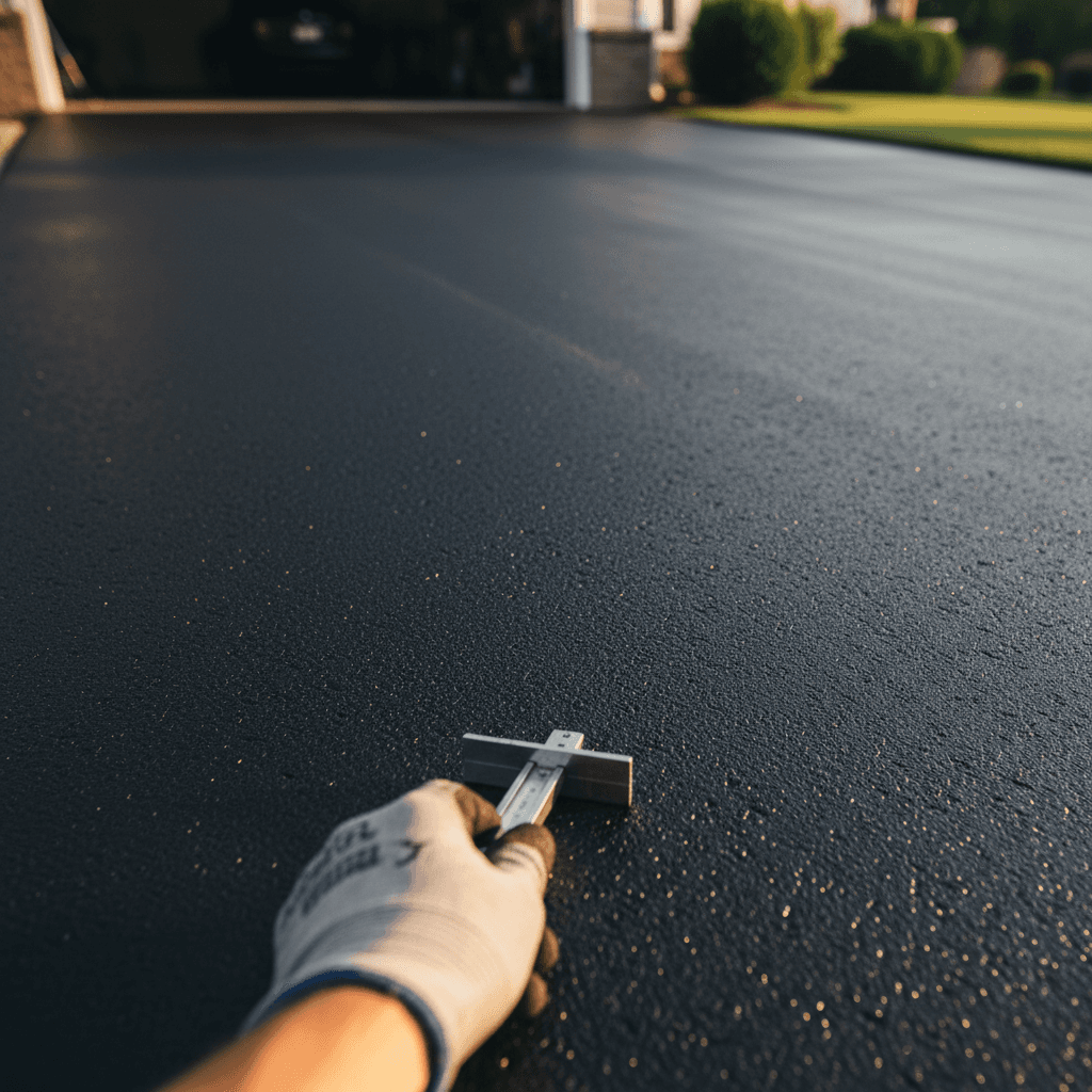 Residential tar paving driveway with clean edges