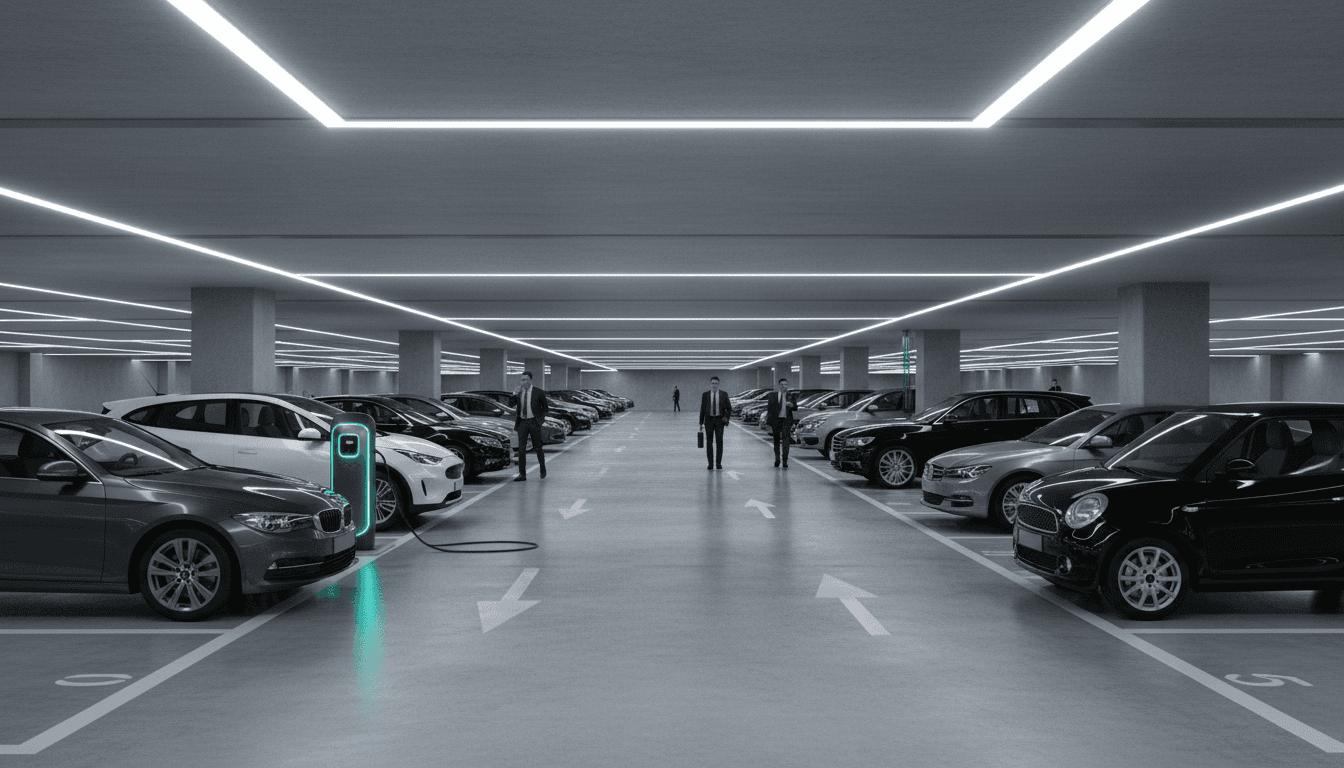 Commercial tar paving parking lot with marked bays in Johannesburg